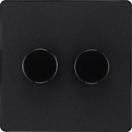 BG Evolve Matt Black Intelligent Trailing Edge Double Dimmer Switch | PCDMB82B