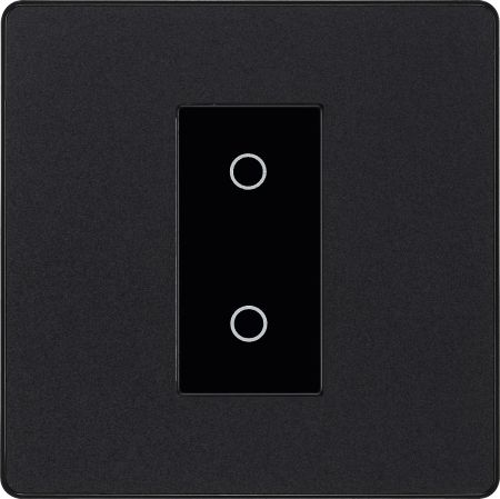 BG Evolve Matt Black Intelligent Trailing Edge Single Master Touch Dimmer Switch | PCDMBTDM1B