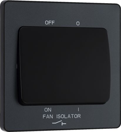 BG PCDMG15B Matt Grey Evolve 10A 3 Pole Fan Isolator - Black Insert