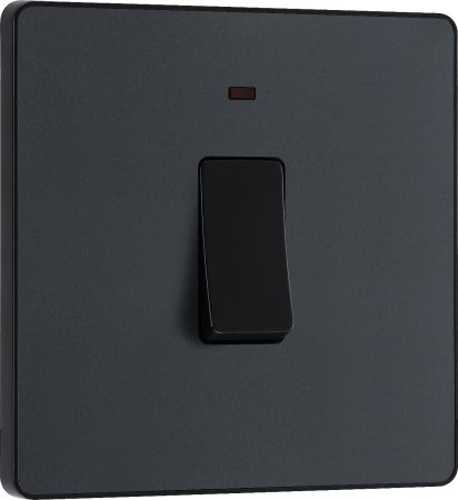 BG Evolve PCDMG31B 20A Double Pole Switch with Power LED Indicator - Matt Grey