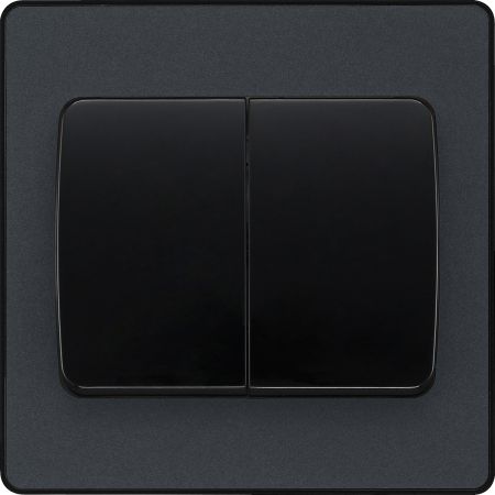 BG Evolve Matt Grey 20 Amp 2-Gang Light Switch Wide Rocker | PCDMG42WB