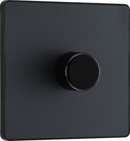 BG Evolve PCDMG81B 2-Way Trailing Edge LED 200W Single Dimmer Switch Push On/Off - Matt Grey