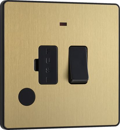 BG Evolve Satin Brass 13A Switched Spur Neon & Flex Outlet | PCDSB52B
