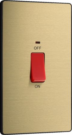 BG Evolve Satin Brass 45A DP Tall Cooker Switch & Neon | PCDSB72B