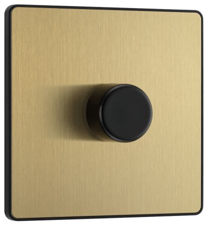 BG Evolve Satin Brass Trailing Edge LED 200W Single Dimmer | PCDSB81B