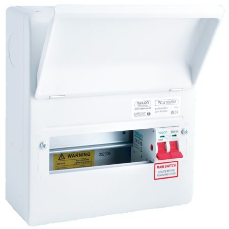 Niglon Protego 10 Modular 8 Way 100A Isolator Metal Consumer Unit | PCU1008M