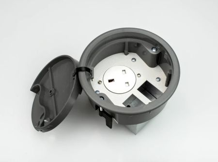 Tass 13A Round Power Grommet + 2 Data Module Space Grey | PG003G