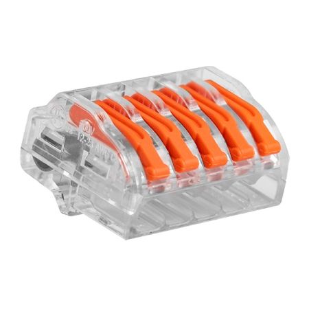 Unicrimp 32A 450V Transparent 5 Port Lever Wire Connectors (Pack of 30) | QL5322