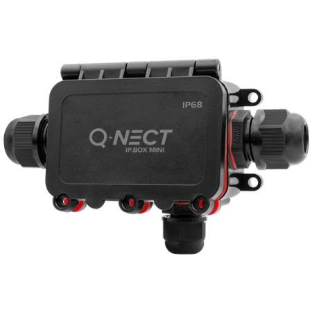 Unicrimp Q-Nect 4 Pole 3 Way 24A IP68 (M16+M20) Connection Box Black | QOE8343BLK