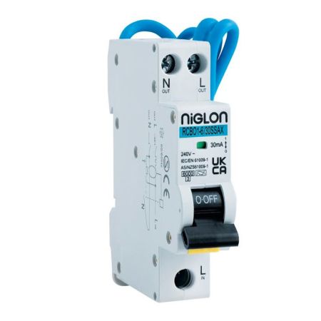 Niglon 20A 30mA Type B SL+N A Type Compact RCBO | RCBO1-20/30SSAX