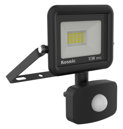 Kosnic Rhine II 10W LED PIR Floodlight 4000K Black | RHI10-W40/S