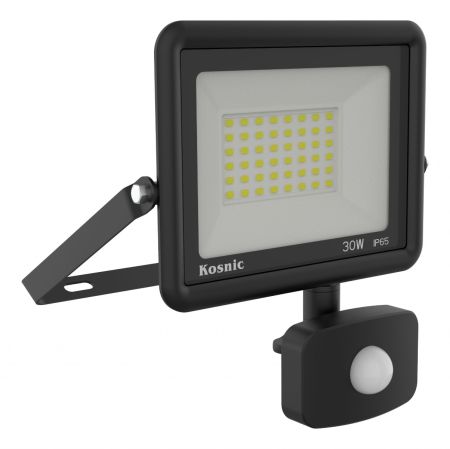 Kosnic Rhine II 30W LED PIR Floodlight 4000K Black | RHI30-W40/S
