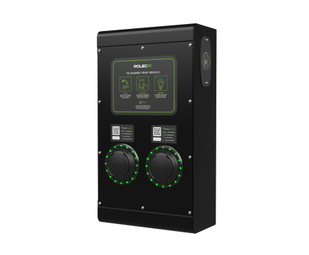 Rolec SecuriCharge 7.4kw Dual Type 2 Socket Smart EV Charger Black | ROLEC0121B