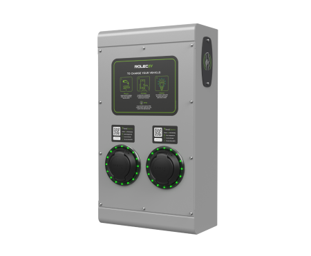 Rolec SecuriCharge 7.4kw Dual Type 2 Socket Smart EV Charger Grey | ROLEC0121G
