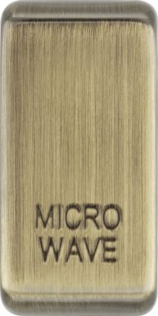 BG Nexus Grid Antique Brass Rocker Cover Marked Microwave (Pack of 10) | RRMWAB