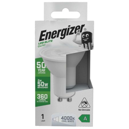 Energizer LED Elite A-Rated GU10 360lm 2W 4000K Cool White | S29643