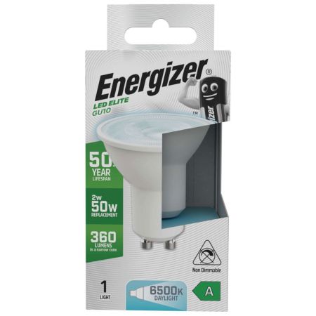 Energizer LED Elite A-Rated GU10 360lm 2W 6500K Daylight | S29644