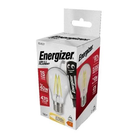 Energizer 4w LED Filament GLS Dimmable Lamp E27/ES 2700K Warm White | S12850
