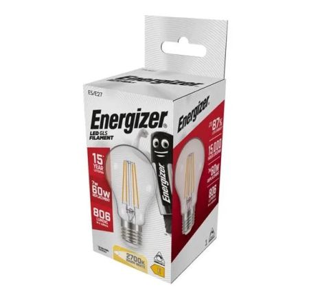 Energizer 7w LED Filament GLS Dimmable Lamp E27/ES 2700K Warm White | S12852