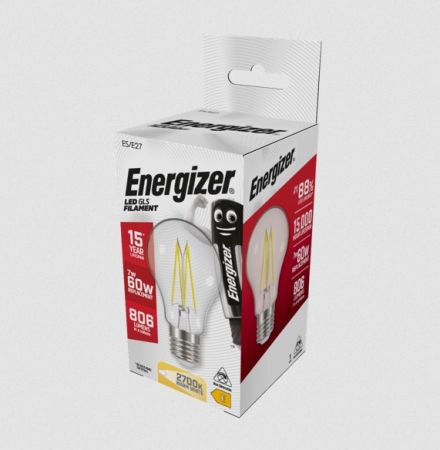Energizer 7w LED Filament GLS Lamp E27/ES 2700K Warm White | S12865