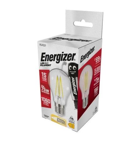 Energizer 8w LED Filament GLS Lamp E27/ES 2700K Warm White | S12858