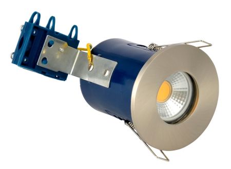 Electralite Yate IP65 Fire Rated GU10 Fixed Downlight Satin Nickel