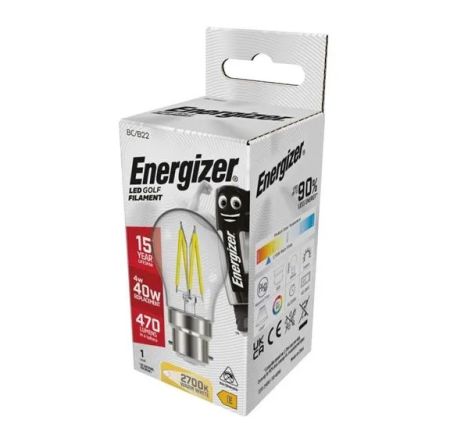 Energizer 4w LED Filament Golf Ball B22/BC 2700K Warm White | S12871