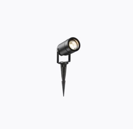 Knightsbridge IP65 GU10 Directional Spotlight Black | SPIKEGUBK