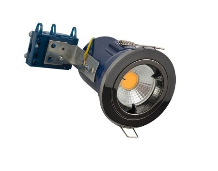Electralite Yate IP20 Fire Rated GU10 Fixed Downlight Black Chrome