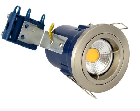 Electralite Yate IP20 Fire Rated GU10 Fixed Downlight Satin Nickel