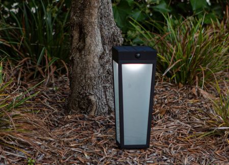 Lutec Solar Dias Bollard Light with Lutec Connect Matt Black | 6996601012