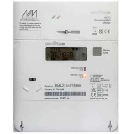 Stephen P Wales Emlite EMP1.ax - 100A 3-Phase Smart Meter (Meter Online) | TPWEMPAX