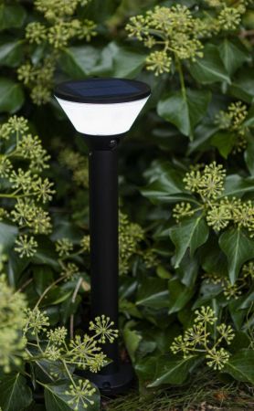Lutec Karlo Solar PIR LED Bollard Light Matt Black | 6935802012