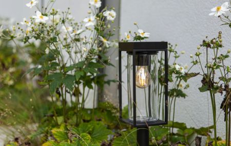 Lutec Flair Solar LED Bollard Light Matt Black | 6988802012