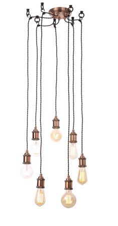 Inlight Padua 7 Light Ceiling Pendant Cable Set Antique Copper