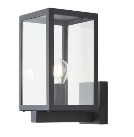 Forum Zinc HESTIA Outdoor Glass Panel Box Lantern Anthracite | ZN-38205-ANTH