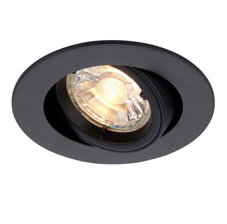 Saxby Lighting Cast Mains Voltage Tilt Downlight Matt Black | 95919
