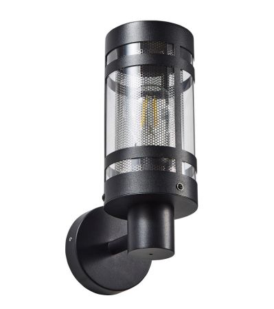 Forum Zinc Gada Wall Light Black with Stainless Steel Mesh | ZN-40004-BLK/SST