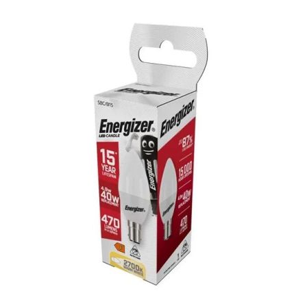 Energizer LED 4.9W B15/SBC Candle Lamp 2700K Warm White | S8878