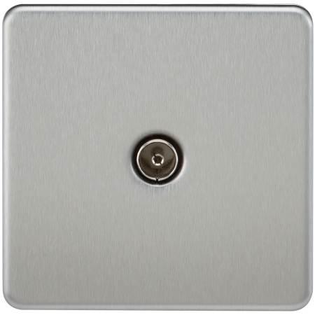 Knightsbridge Screwless 1G Non-Isolated TV Socket Brushed Chrome SF0100BC