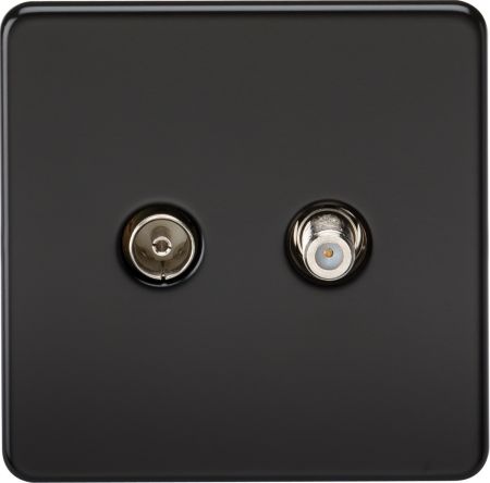 Knightsbridge Screwless 1G Isolated TV and SAT TV Socket Polished Chrome SF0140PC