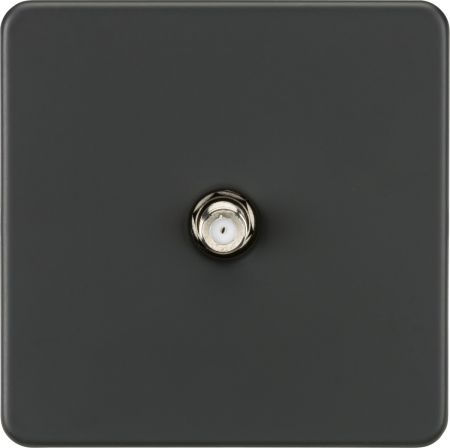Knightsbridge Screwless 1G SAT TV Outlet (Non-Isolated) Anthracite | SF0150AT