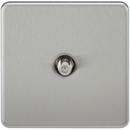 Knightsbridge Screwless 1G Non-Isolated Sat TV Socket Brushed Chrome SF0150BC