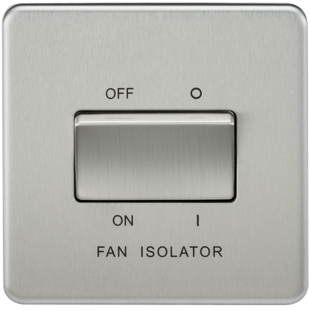 Knightsbridge Screwless 10A 3 Pole Fan Isolator Switch Brushed Chrome SF1100BC