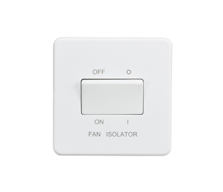 Knightsbridge Screwless 10A 3 Pole Fan Isolator Switch Matt White SF1100MW