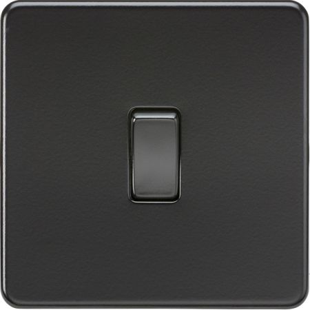 Knightsbridge Screwless 10A 1G Intermediate Switch Matt Black | SF1200MBB