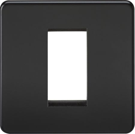Knightsbridge Screwless 1G Modular Faceplate Matt Black | SF1GMB