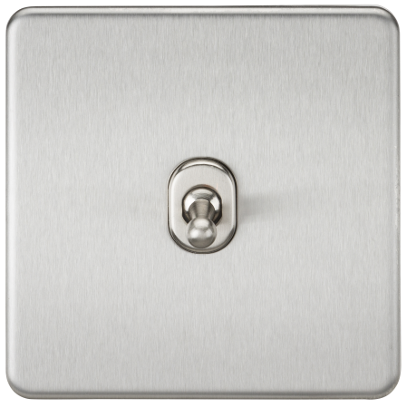 Knightsbridge Screwless 10A 1G 2 Way Toggle Switch Brushed Chrome SF1TOGBC