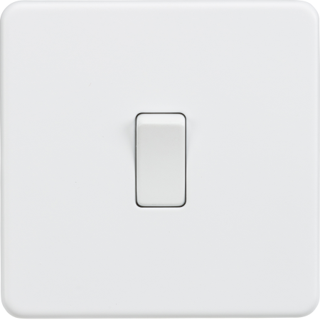 Knightsbridge Screwless 10A 1G 2 Way Light Switch Matt White SF2000MW