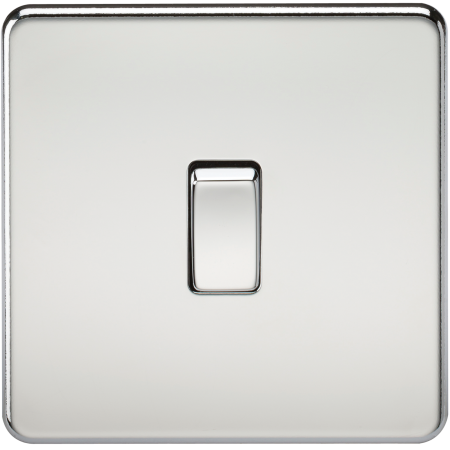 Knightsbridge Screwless 10A 1G 2 Way Light Switch Polished Chrome SF2000PC